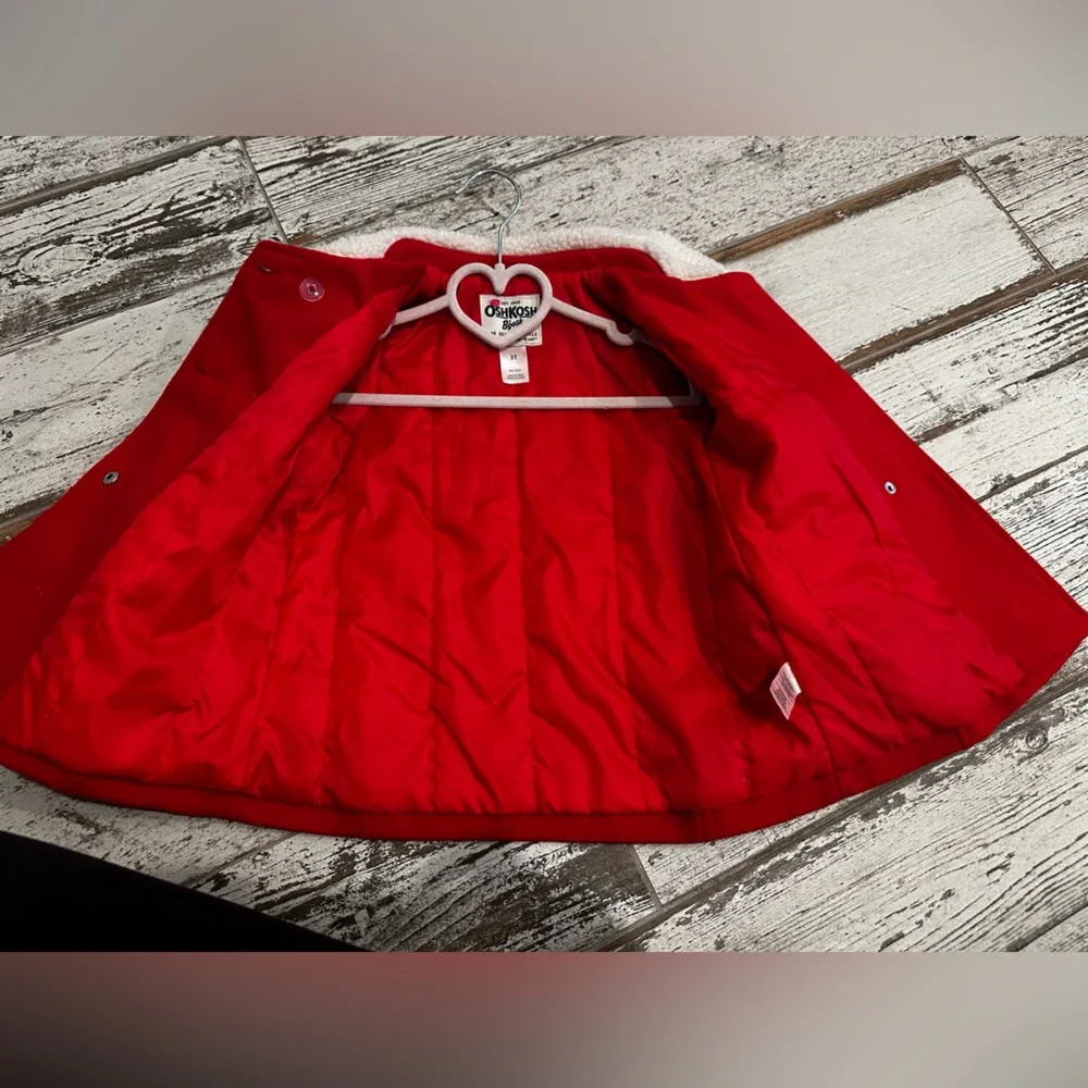 Oshkosh Bogash red pea coat | 3T